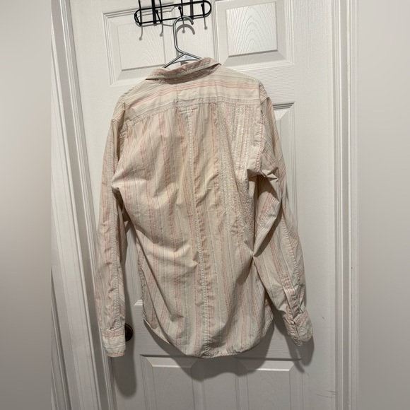 Guess Jeans Vintage Button Up Embroidered Striped Shirt Size XL. - Picture 3 of 5